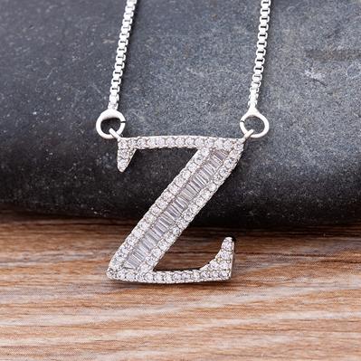 

26 Letters A-Z Alphabet Chain Pendant Necklaces For Women Copper Zircon Hip Hop Name Jewelry Fine Party Wedding Birthday Gift