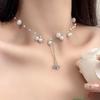 Mermaid Tears Shredded Silver Pearl Necklace Women's High Sense Niche Design Light Luxury Simple Clavicle Chain Versatile Silver Jewelry
