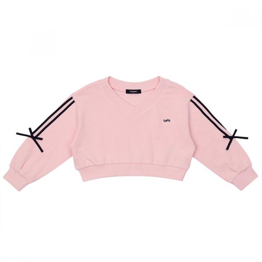 Tiffany Crop V Neck Tee T54kat060 Pink/155