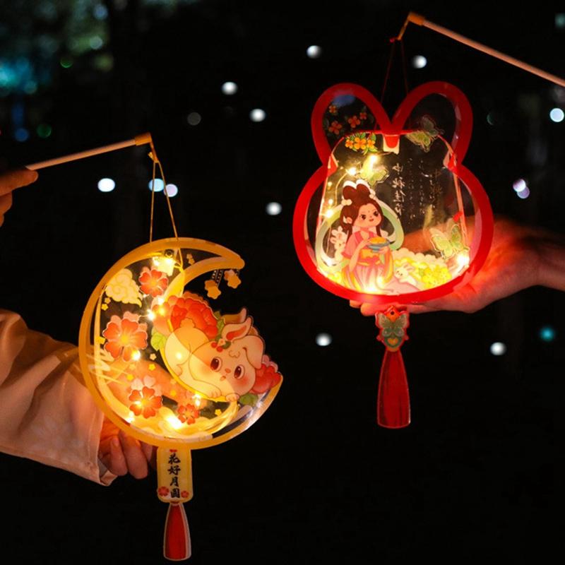 Chinese Lantern Paper Lanterns  Mid-Autumn Lantern Retro Lantern Palace Lanterns Glowing Blossom Lamp Diy Material Package