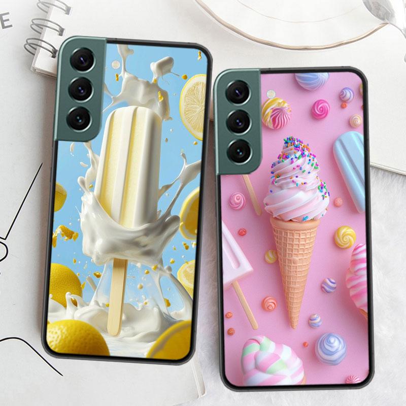 Colorful Ice Cream and Popsicles Phone Case For Samsung Galaxy S22 S25 Ultra S21 S10 Plus S26 Edge S20 S23 S24 FE Cover Sili
