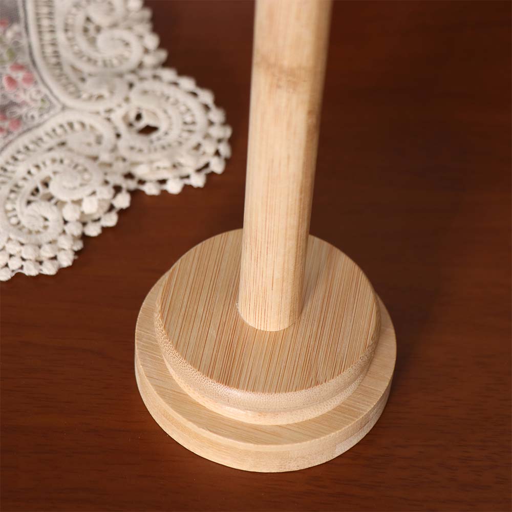 Detachable Base Wooden Yarn Holder Vertical Rotating Handmade Craft Rotating Rack Manual Dispenser Yarn Spool Organizer