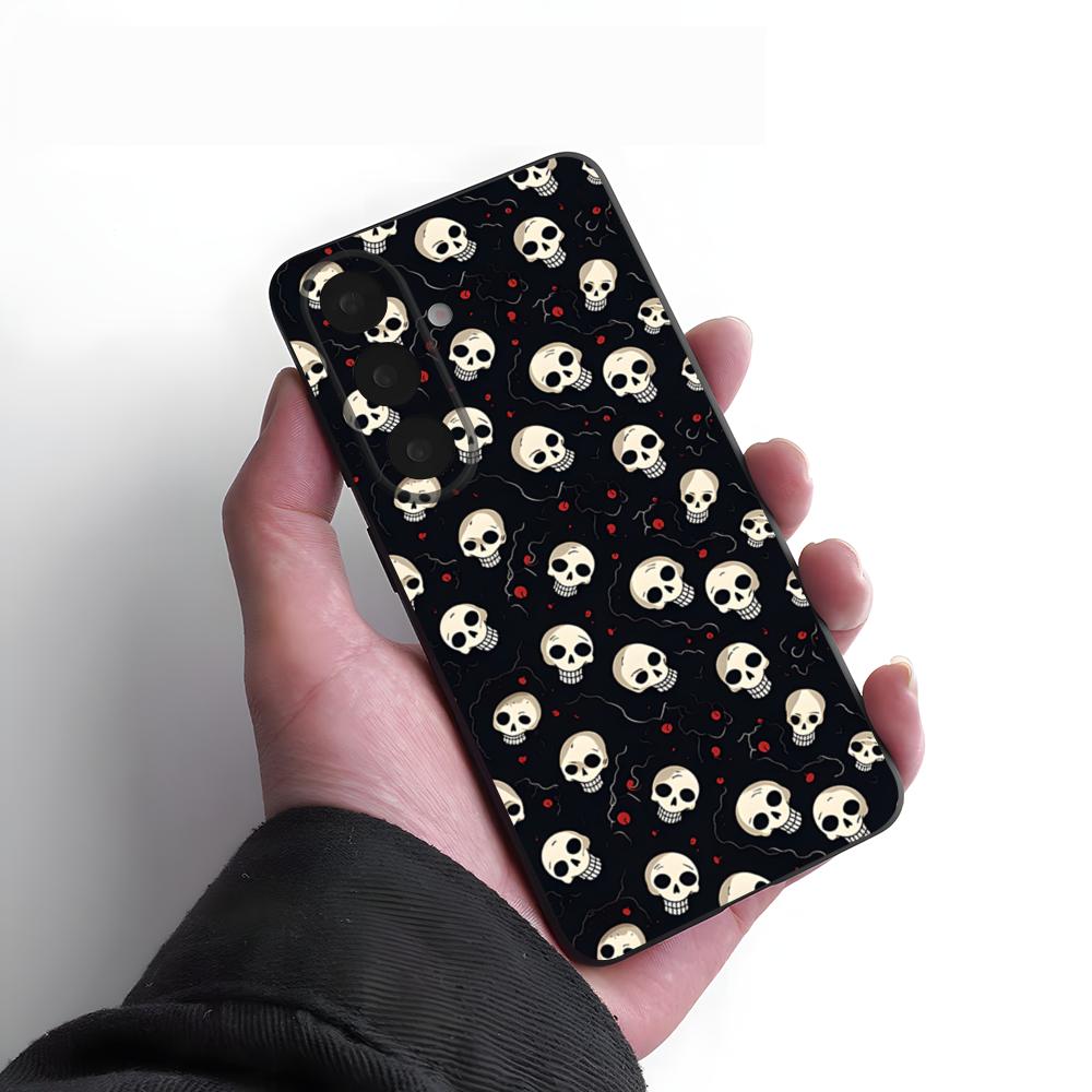 Spooky Skull Patterns Phone Case For Samsung A25 A13 A33 5G A54 A36 A35 A56 A52 A14 Shockproof Soft Cover