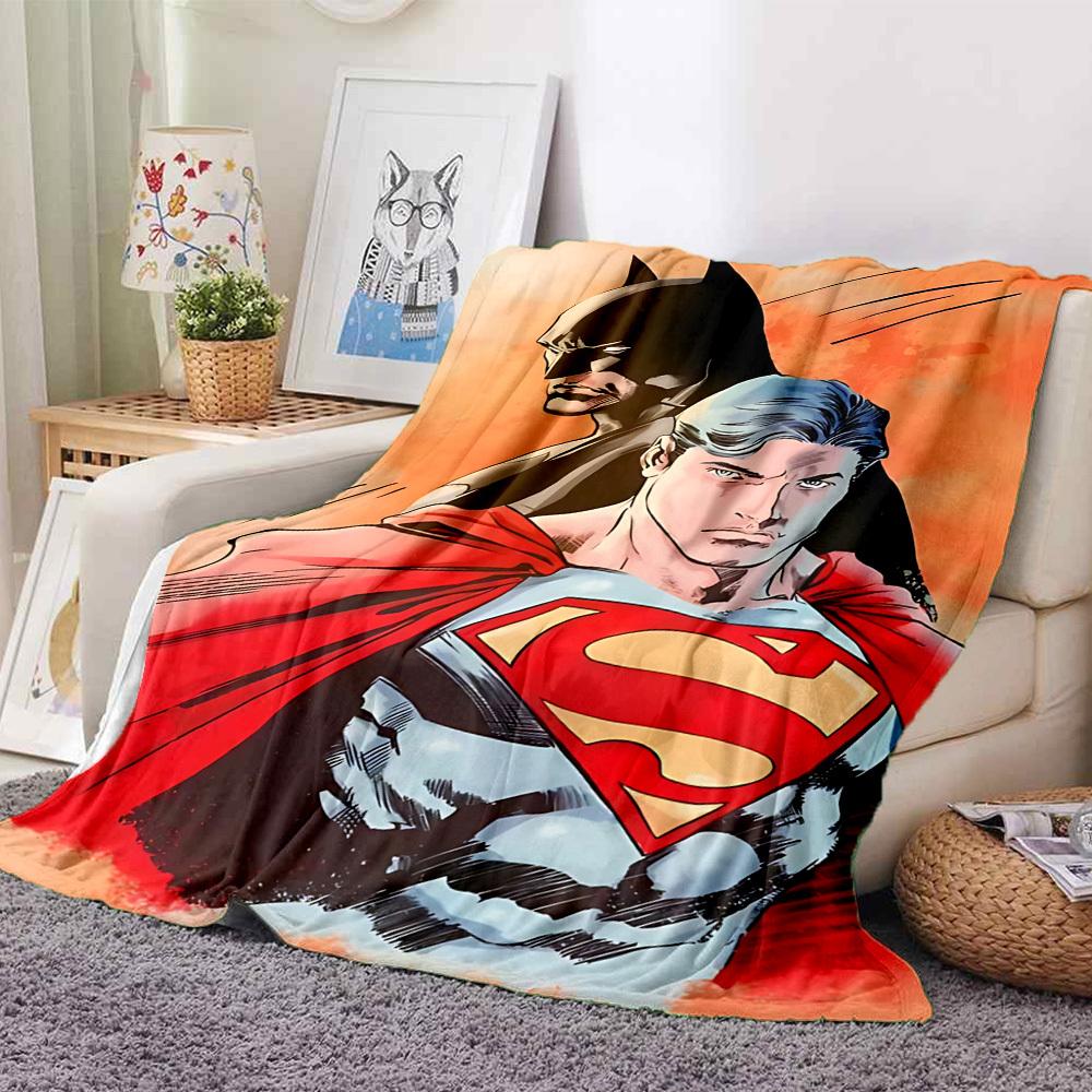 1pc Batman, Superman Blanket Lightweight Flannel Throw For Sofa, Bed, Travel, Camping, Livingroom, Office, Couch, Chair, And Bed