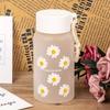 500ml Small Daisy Frosted Plastic Cup Creative Outdoor Water Cup Portable Transparent Travel Tea Cup Cute Water Bottle
