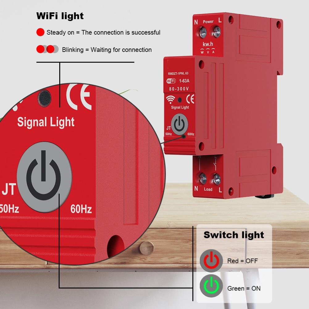 WIFI circuit breaker with prepaid metering leakage reclosing overcurrent overload protection for smart home devices