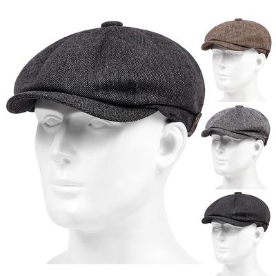 Spring Autumn Linen Fashion Berets Hat Solid Color Men Octagonal Hats Outdoor Classic Trucker Hat Hip Hop Newsboy Hats Gorras