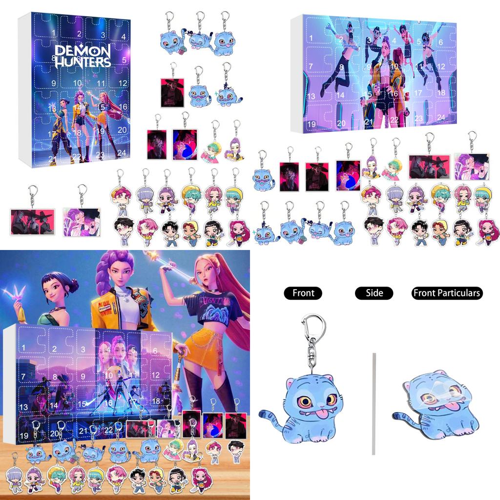 Kpop Dämonenjäger Weihnachtskalender Acryl Schlüsselanhänger Mit Hängendem Ornament Für Fans Und Sammler