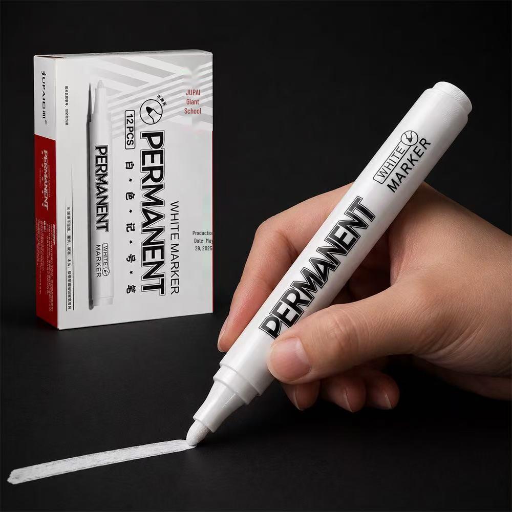 White Waterproof Oil-Based Highlight Marker - Fade-Resistant