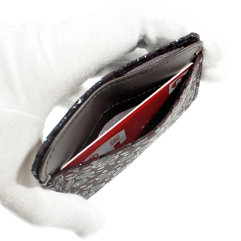 Inden Wallet Coin Purse Coin Purse G Deerskin Purple X Black Lacquer Rose Petite [Indenya] 1208-06-176