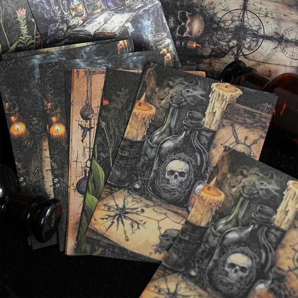 The Material Paper Is A Series Of Retro-themed Planner Decorations In The Dark.