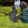 Yard Art Witch Yard Sign Black Witch Silhouette Ornament Creative Witch Garden Stakes  Halloween
