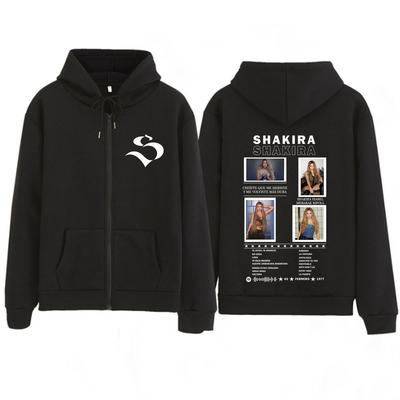 Shakira Las Mujeres Ya No Lloran Album  Tour Print Zipper Hoodie Men Women Fashion Long Sleeves Casual Sweatshirt Jacket