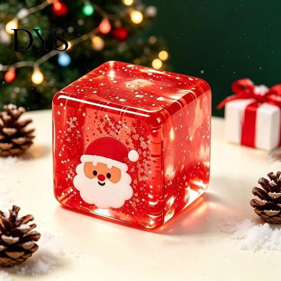 Soft Cube Toy Christmas Clear Squeeze Toy, Santa Claus Tree Snowman Pattern Stress Slow Rebound Toys Cube, Rising Sensory for Party Favors Themed