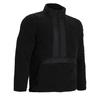 Solid Color Logo Label Splicing Stand Collar Fleece Zipper Pullover Long Sleeve Sweatshirt Men Black 1373847-001