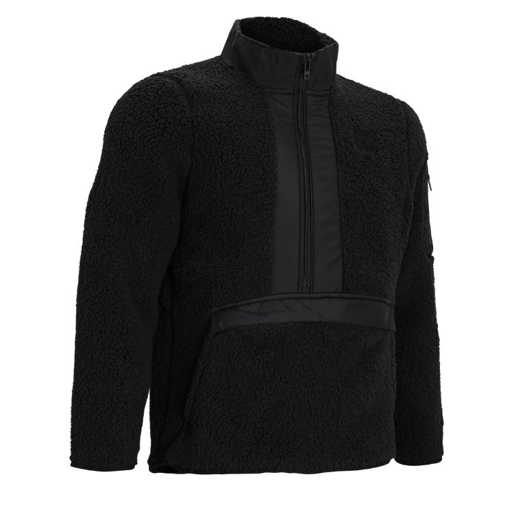 Under Armour Solid Color Logo Splicing Zipper Fleece Stand Collar Pullover Men Black 1373847-001 XL