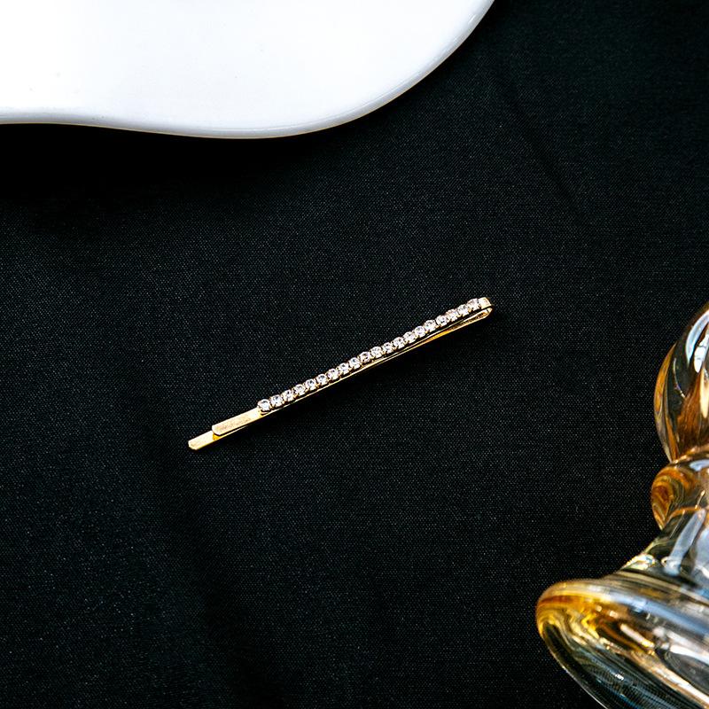 Simple Diamond-Encrusted Bangs One-Word Clip, Daily Commuting Broken Hair Side Clip Hair Accessories Women