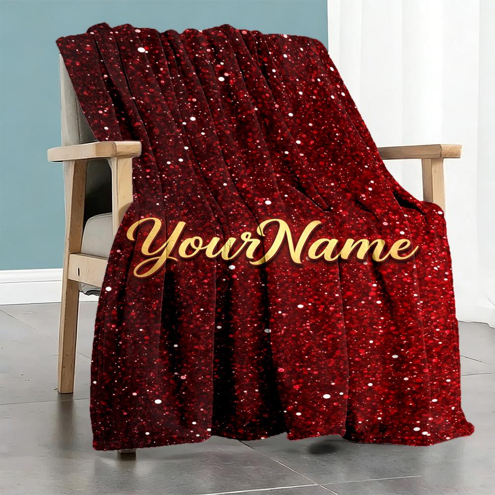 Rose Personalized Text Blanket Lightweight Personalized Blanket Comfortable Great for Bed Office Nap Office Chair for All Occasions