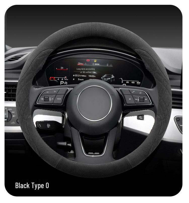 Ultra-thin Suede Steering Wheel Cover: Non-Slip, Sweat-Absorbing, Perfect for 2026 Beijing Hyundai Santa Fe Winter Use.