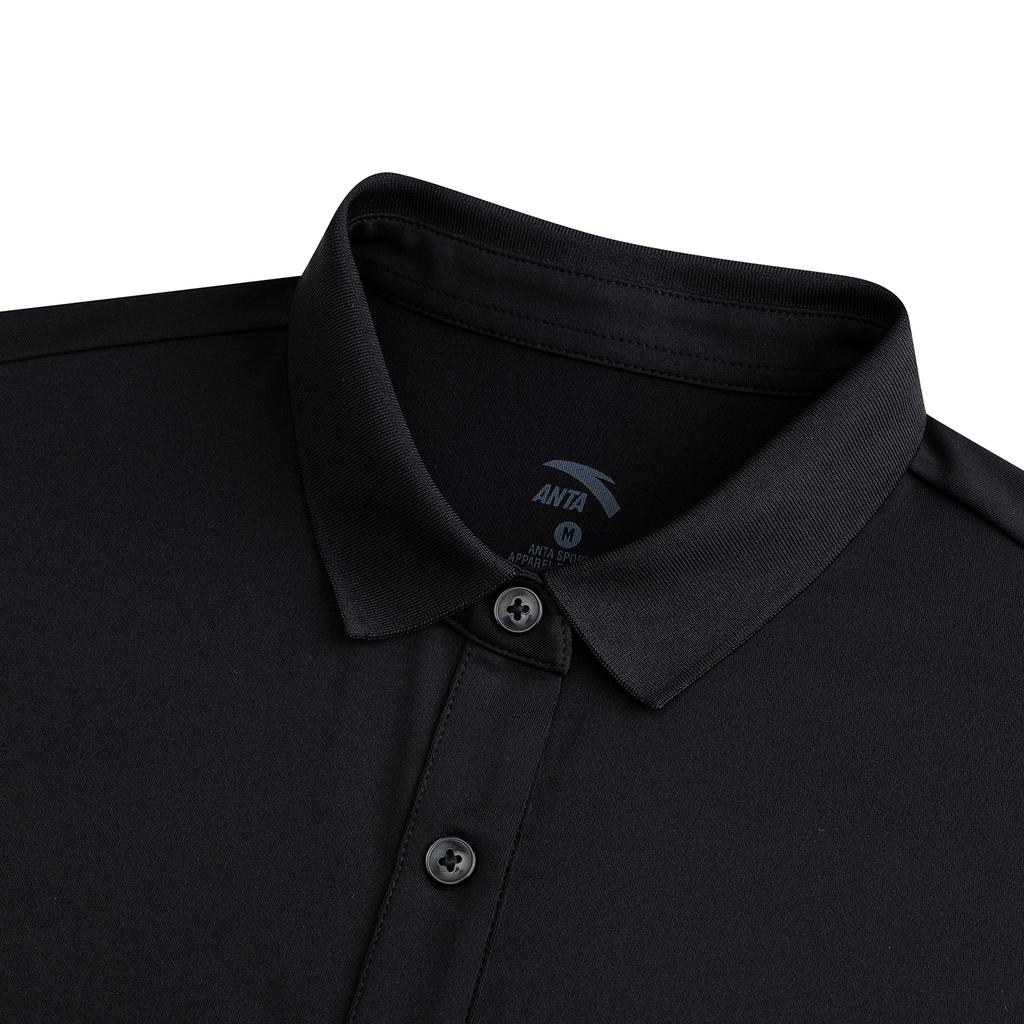 Anta Summer Polo Shirt Women Tops Black 962628103-4