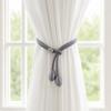 2Pcs Adjustable Curtain Tiebacks, Curtain Ties with Flower Slides, Cute Charms, Boho Curtain Holder Ropes for Home Bedroom Curtains Patio Drapes
