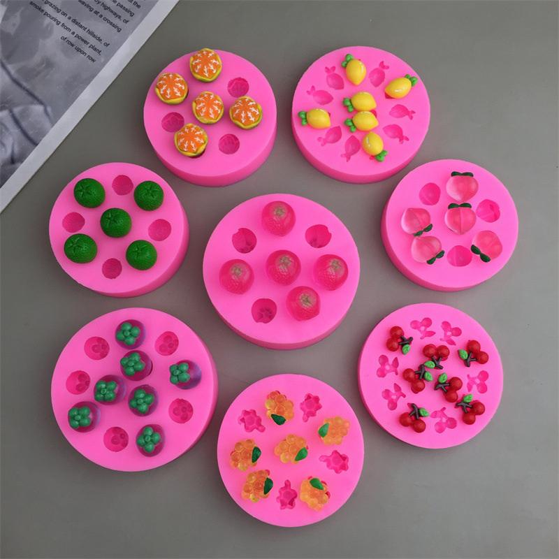 Silikonfruktformar för tårtdekoration 3D-frukt Choklad Fondant Dekorativa formar Godis Gelé Gummy Tvålform