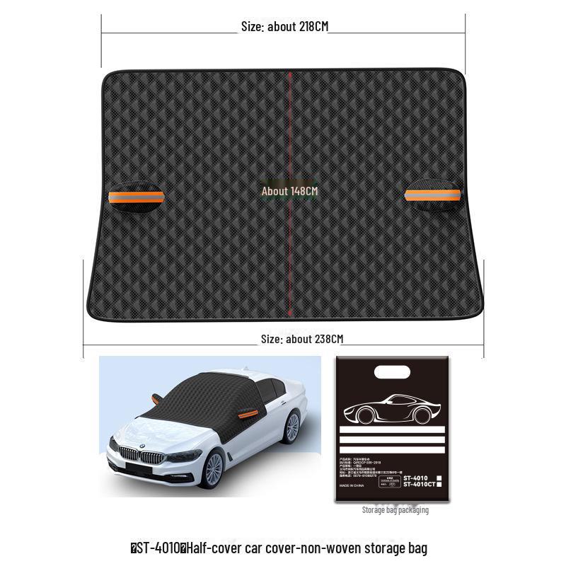 Universal Car Half Cover: All-Season Sun and Rain Protection