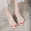 Fashion 2025 New Summer Women Pumps Sandals  Jelly Slippers High Heels Women Open Toe Transparent Slippers Shoes Heel Sandals