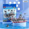 1560pcs 6 IN 1   Navy Ship Sets Building Blocks War Army Boat Plane Model Toys for Boys Bricks Toys Christmas Gifts