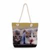 Cat Print Thick Rope Single-shoulder Beach Bag 7266 KTB