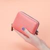Fashion Multi Slot Card Holder PU Leather Zipper Small Wallet Solid Color Coin Pouch Men Women