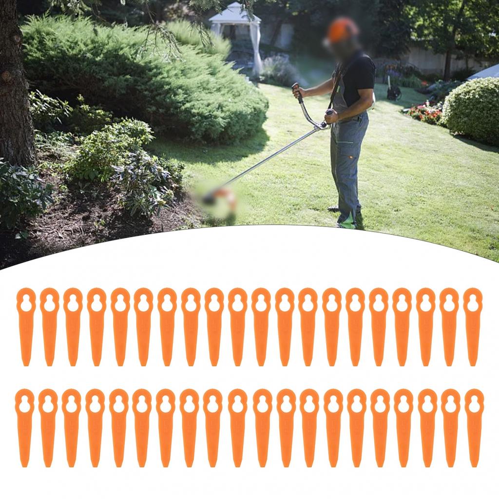 40pcs Plastic Lawn Mower Blades 40pcs Orange Plastic