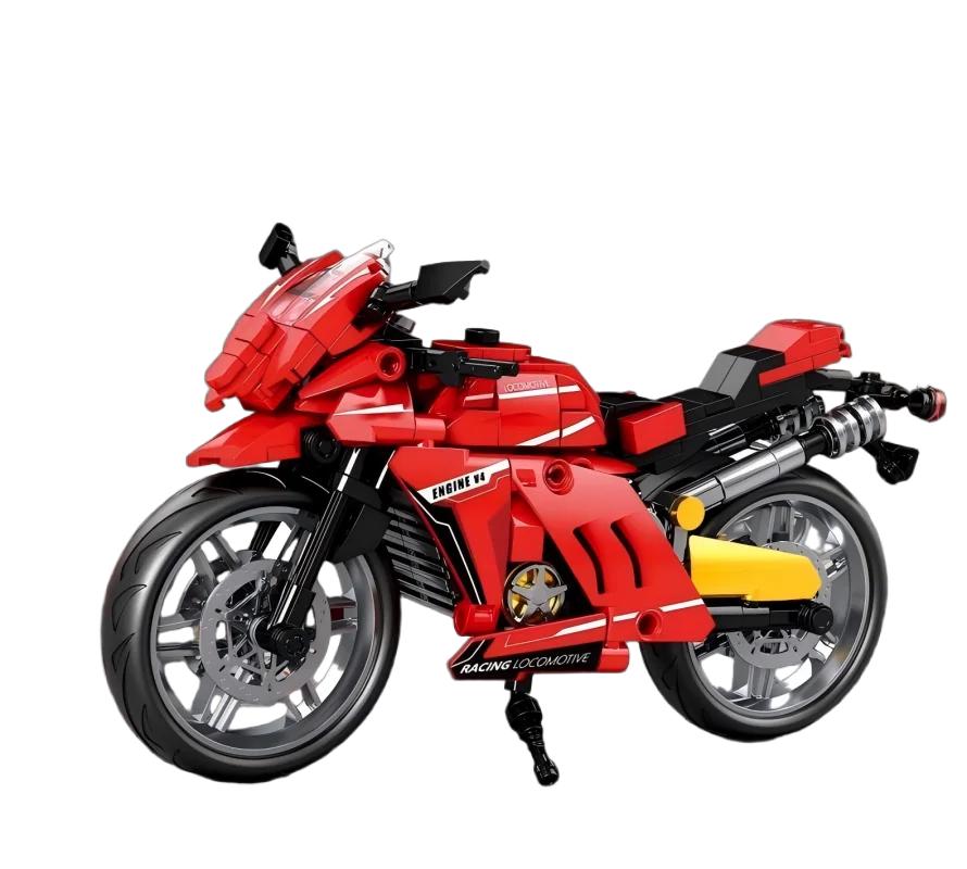 MOC City Technical Motorcycle Moto Car Model Building Blocks Racing Motobike Vehicles Bricks Toys for Kids Teenagers DIY Gifts