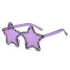 Stylish Hip Hop Glittering Sunglasses Photo Props Plastic Star Trendsetters Hip Hop Sunglasses Hipsters Props
