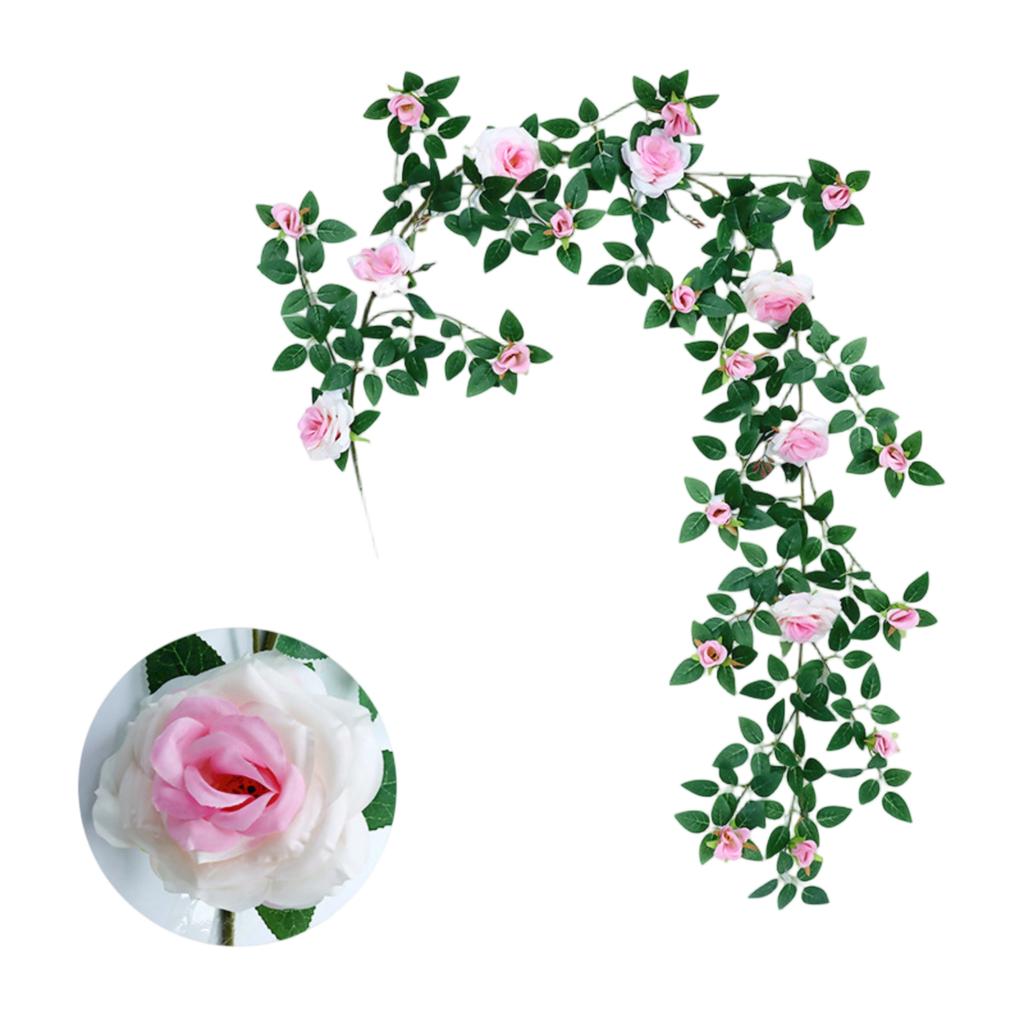 Guirnalda de Flores Artificiales de 1.8m, Guirnalda de Flores Falsas, Flor de Plástico, Cubre Tubos, Decoración de Balcón