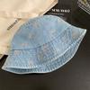 Wide Classic Denim Brim Hat For Women With Embroidery Ideal For Sunny Days