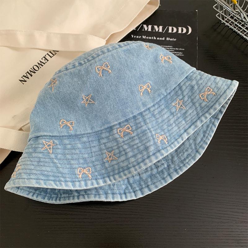 Wide Classic Denim Brim Hat For Women With Embroidery Ideal For Sunny Days