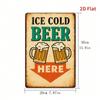 Vintage ICE COLD BEER Metal Sign 8x12, Retro Tin Plaque Wall Art for Home Bar Garage Cafe