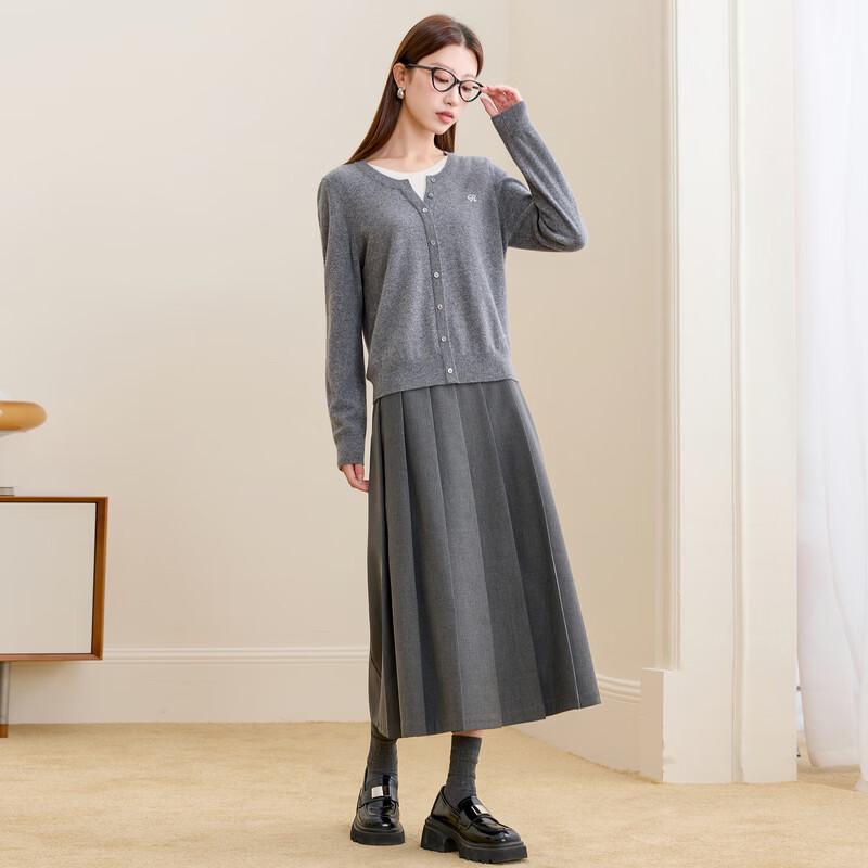 Sancai Плиссированная юбка А-силуэта большого размера L