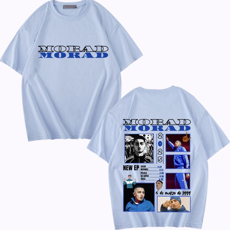 Rapper Morad MDLR 2025 Tour Merch Trička muži ženy Oversized 100% Bavlna Módní krátký rukáv Léto Unisex nadměrná velikost topy
