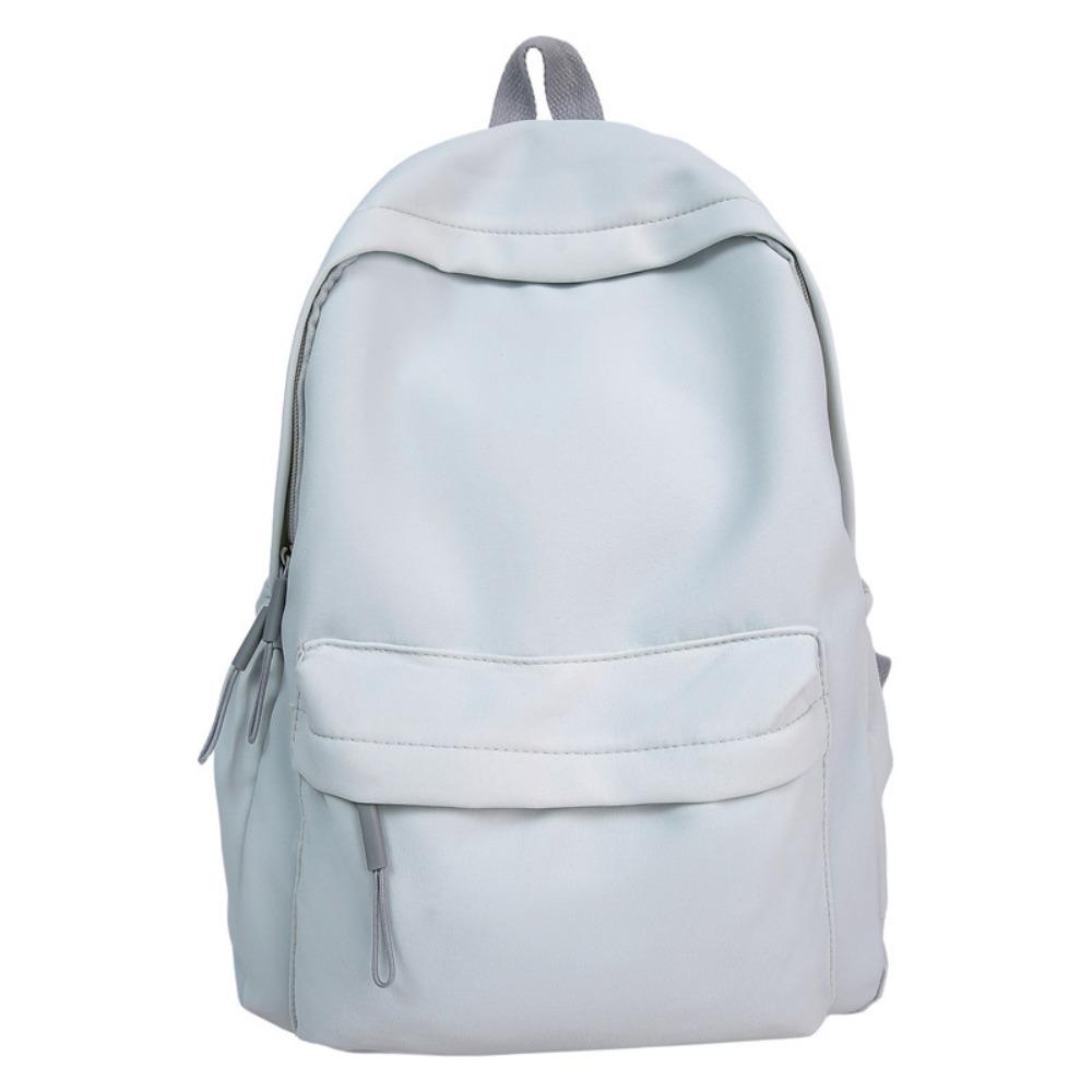 Solid color simple backpack girls' junior high school college student schoolbag large capacity niche versatile design large capacity backpack