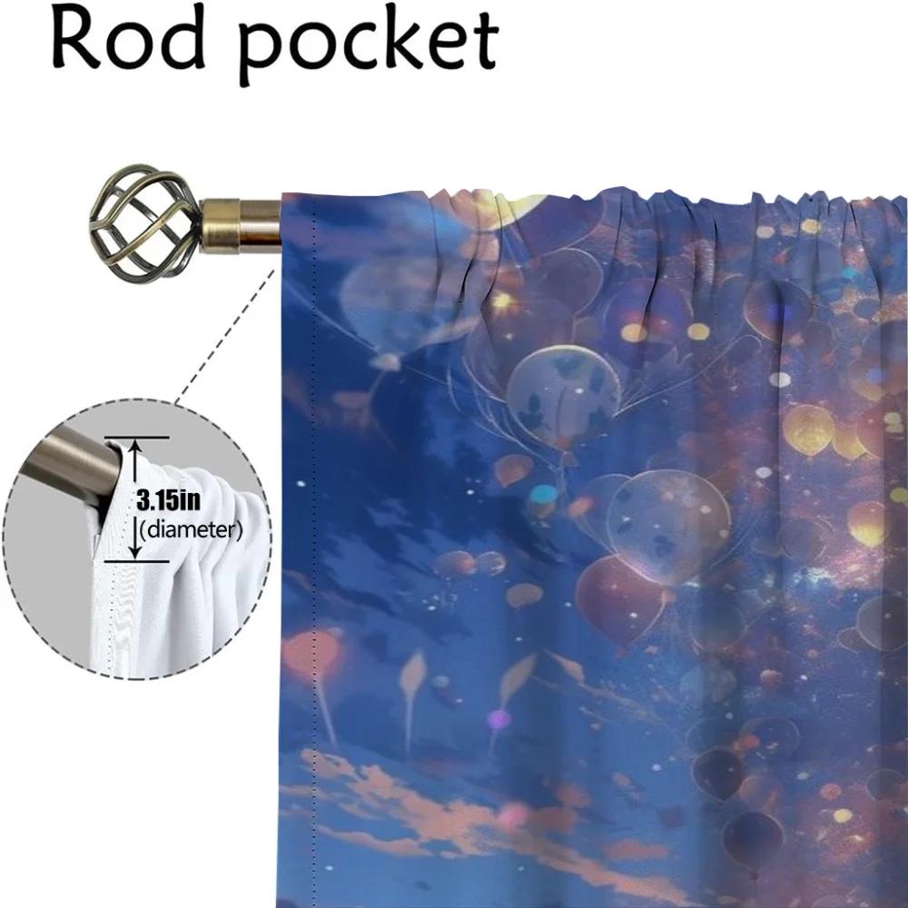 Sky and Ocean Anti-mosquito Curtains for Camera Home Interior Curtains for Living Room Blackout Curtain Shades Partition Kitchen