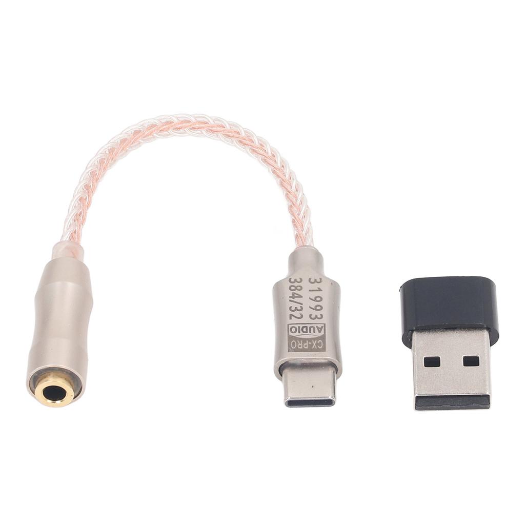 USB To 3.5mm DAC Cable Excellent Sound Decoding Stable Transmission Type C To 3.5mm Adapter