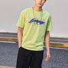 Li-Ning Sports Fashion Series Pattern Print Loose Round Neck Short Sleeve T-Shirt Unisex Tops Glazed-Green AHSR340-16
