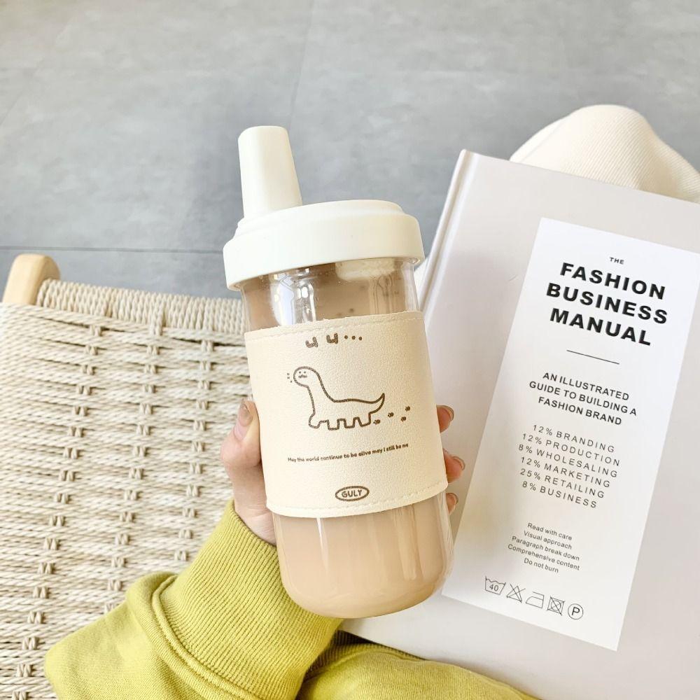 500/850ml Water Straw Bottles with Lid Straw Large Capacity Water Bottle  Coffee Cups