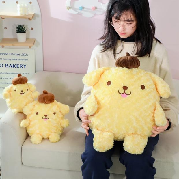 Japanese Anime Peripherals Sanrio Pom Pom Purin Doll Soft Stuffed Anime Plushies Pompompurin Plush Toy Sofa Bed Home Decor Gifts
