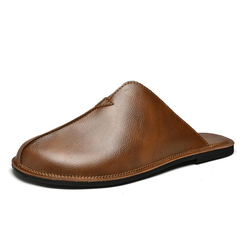 Fashion Classic Outdoor Man Muller Shoes Summer Men Slippers Slip-on Flats Light Breathable Loafers Soft Casual Half Drag Comfy Slippers