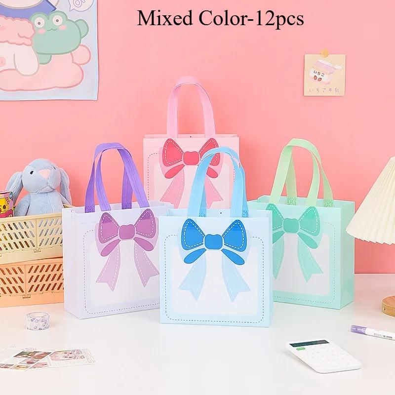 

Non-woven Fabric Handheld Gift Bag Reusable Portable Shopping Tote for Presents Parties Decorative Durable Lightweight Carry Bag 12pcs&22x9x22cm