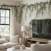 Simulated Green Artificial Black Bone Vine Evergreen Flexible Fake Hanging Ivy Plants Built-in Wire DIY Ornamental Vines Garden