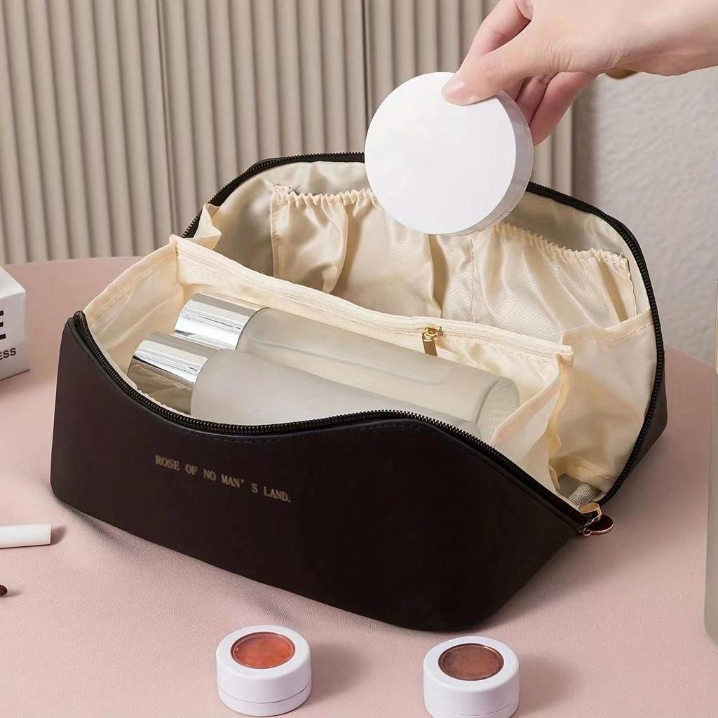 Trousse de Voyage Cosmétique Multicouche PU Haut de Gamme: Rangement Épaissi et Polyvalent pour Articles de Toilette et Maquillage